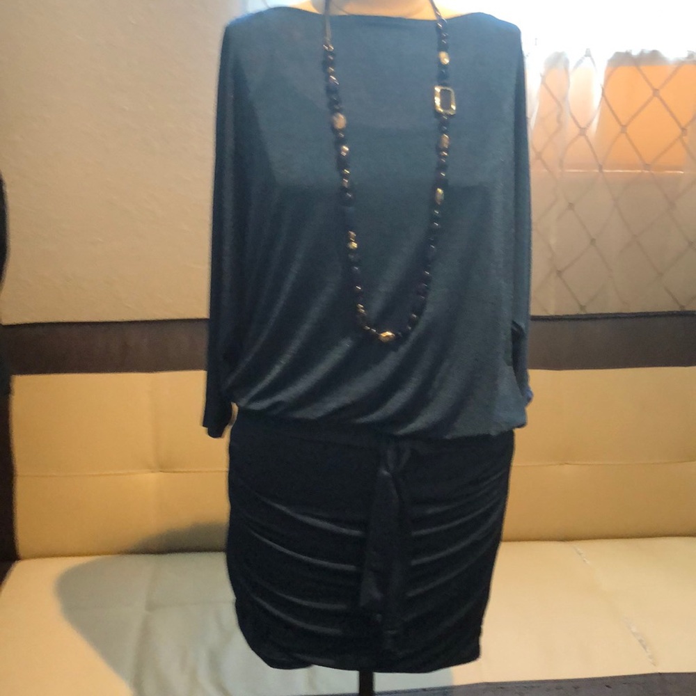 New WHBM Blue Dolman 3Q sleeve dress